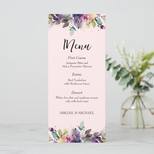 Abstraktes Blumenmenü für Wasserfarben (Stehend Vorderseite)