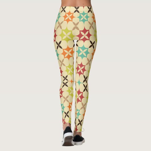 Abstraktes Blumenmosaik Leggings (Rückseite)