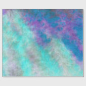 Abstraktes Blumenmuseum Aquamarines Blaues Lila De Geschenkpapier (Flach)