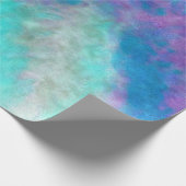 Abstraktes Blumenmuseum Aquamarines Blaues Lila De Geschenkpapier (Ecke)