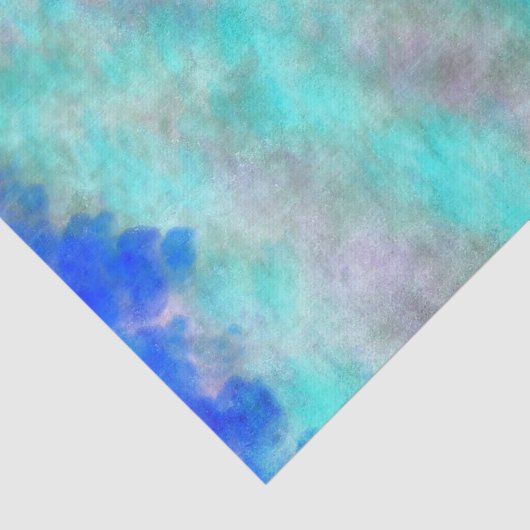 Abstraktes Blumenmuseum Aquamarines Blaues Lila De Seidenpapier (Ausschnitt)