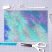 Abstraktes Blumenmuseum Aquamarines Blaues Lila De Seidenpapier (Handwerk)