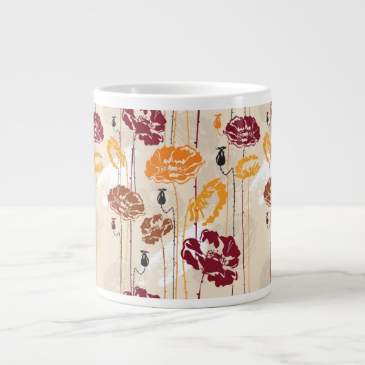 Abstraktes Blumenmuster 4 Jumbo-Tasse (Vorderseite)