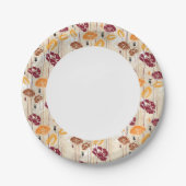 Abstraktes Blumenmuster 4 Pappteller (Vorderseite)