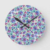 Abstraktes Blumenmuster - Acrylwand-Uhr Runde Wanduhr (Vorderseite)