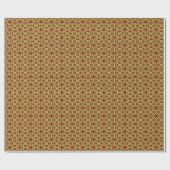 Abstraktes Blumenmuster aus Gold und Rot Geschenkpapier (Flach)