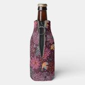 Abstraktes Blumenmuster bei Vögeln Flaschenkühler (Flasche Rückseite)