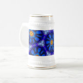 Abstraktes Blumenmuster Bierglas (Vorderseite Links)