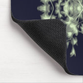 Abstraktes Blumenmuster Blau und Grün Mousepad (Ecke)