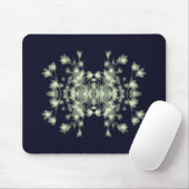 Abstraktes Blumenmuster Blau und Grün Mousepad (Mit Mouse)