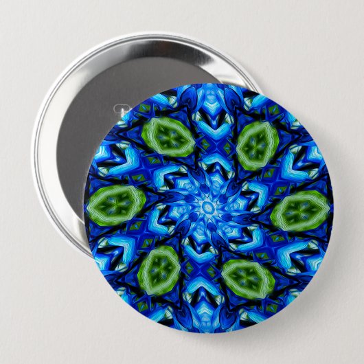 Abstraktes Blumenmuster Button (Vorne & Hinten)