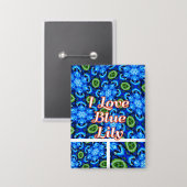 Abstraktes Blumenmuster Button (Vorderseite/Rückseite)