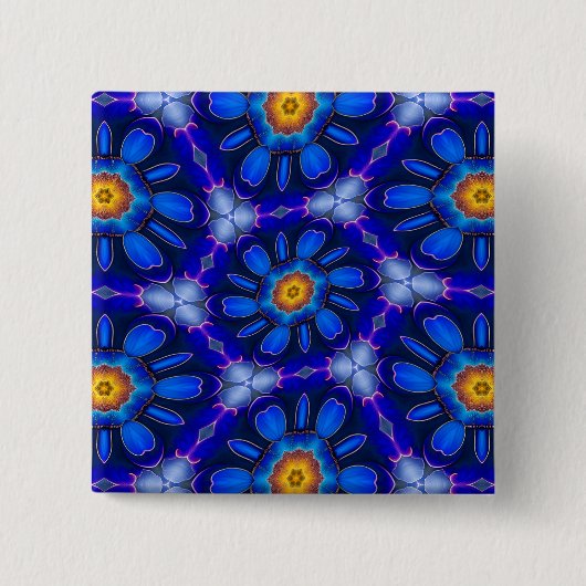 Abstraktes Blumenmuster Button (Vorderseite)