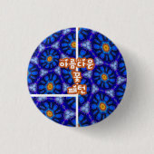 Abstraktes Blumenmuster Button (Vorderseite)