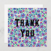Abstraktes Blumenmuster - Dankeschön Karte (Vorne/Hinten)