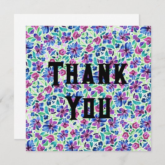 Abstraktes Blumenmuster - Dankeschön Karte (Vorne/Hinten)
