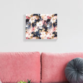 Abstraktes Blumenmuster der rosa Navy Leinwanddruck (Insitu (Wohnzimmer))