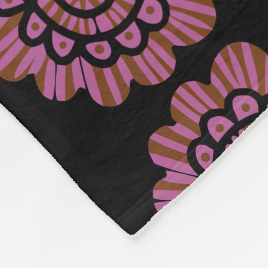 Abstraktes Blumenmuster-Design Fleecedecke (Ecke)