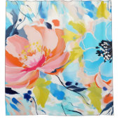 Abstraktes Blumenmuster Duschvorhang (Vorderseite)