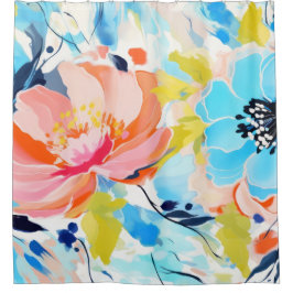 Abstraktes Blumenmuster Duschvorhang