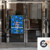 Abstraktes Blumenmuster Fensteraufkleber (Büro Tür)