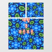 Abstraktes Blumenmuster Fensteraufkleber (Blatt)