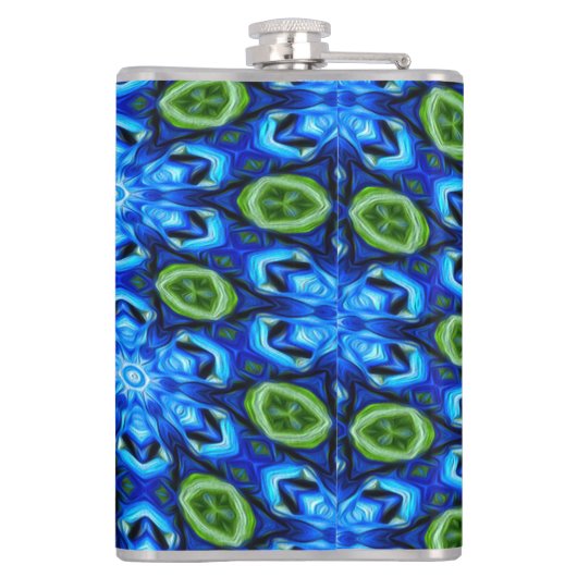 Abstraktes Blumenmuster Flachmann (Rückseite)