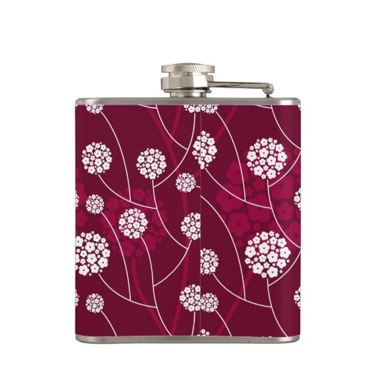 Abstraktes Blumenmuster Flachmann (Rückseite)