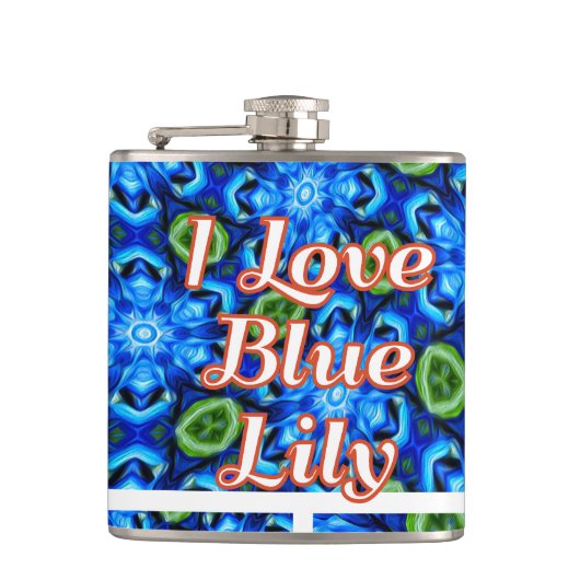 Abstraktes Blumenmuster Flachmann (Vorderseite)