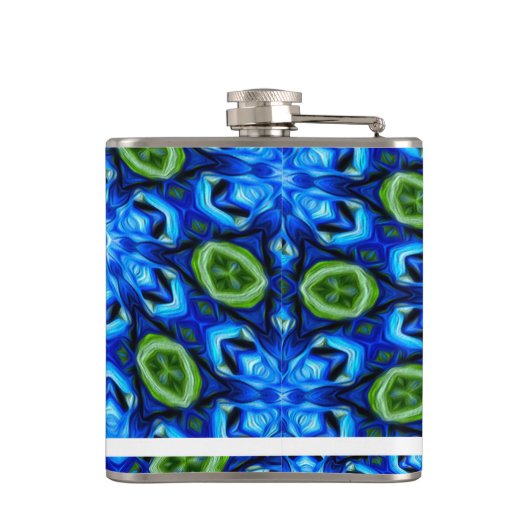 Abstraktes Blumenmuster Flachmann (Rückseite)