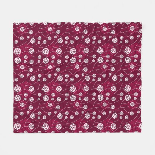 Abstraktes Blumenmuster Fleecedecke (Vorderseite (Horizontal))