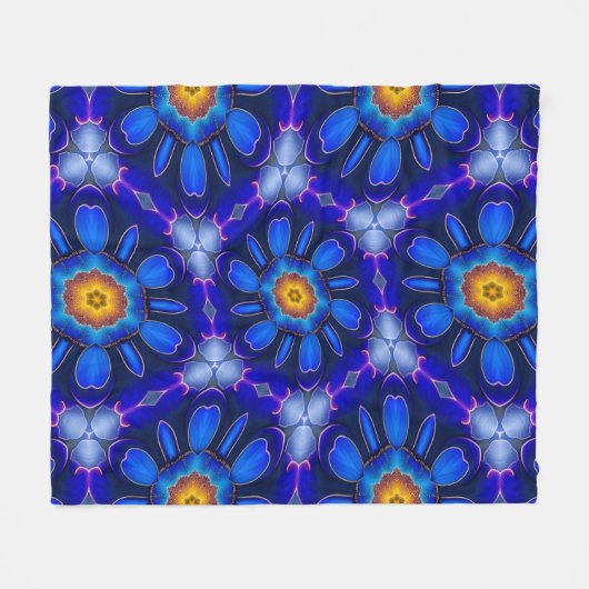 Abstraktes Blumenmuster Fleecedecke (Vorderseite (Horizontal))