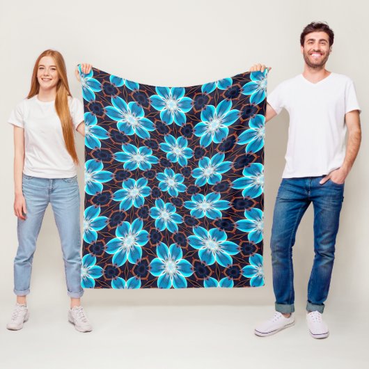 Abstraktes Blumenmuster Fleecedecke (Beispiel)