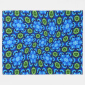 Abstraktes Blumenmuster Fleecedecke (Vorderseite (Horizontal))