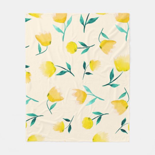 Abstraktes Blumenmuster Fleecedecke (Vorderseite)