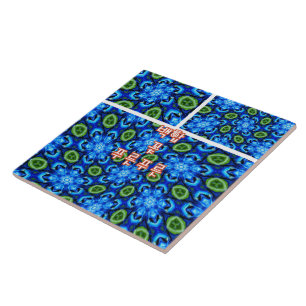 Abstraktes Blumenmuster Fliese
