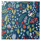 Abstraktes Blumenmuster Fliese (Vorderseite)