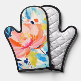Abstraktes Blumenmuster-Gemälde  Ofenhandschuh