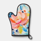 Abstraktes Blumenmuster-Gemälde Ofenhandschuh (Vorderseite)
