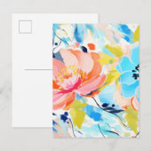 Abstraktes Blumenmuster-Gemälde  Postkarte (Vorne/Hinten)