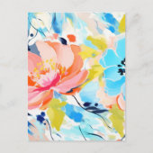 Abstraktes Blumenmuster-Gemälde  Postkarte (Vorderseite)