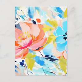 Abstraktes Blumenmuster-Gemälde Postkarte
