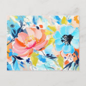 Abstraktes Blumenmuster-Gemälde Postkarte (Vorderseite)