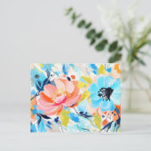 Abstraktes Blumenmuster-Gemälde Postkarte (Stehend Vorderseite)