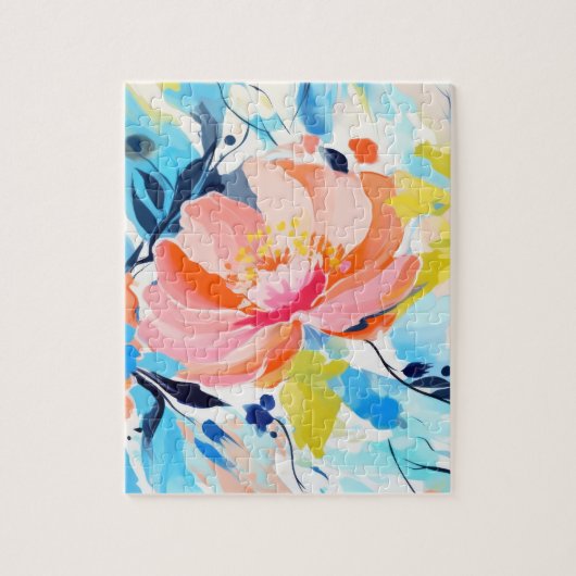 Abstraktes Blumenmuster-Gemälde Puzzle (Vertikal)