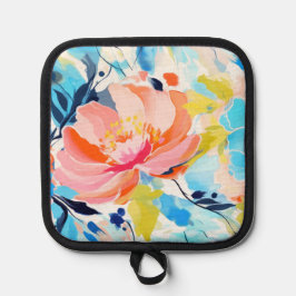 Abstraktes Blumenmuster-Gemälde Topflappen