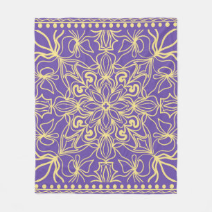 Abstraktes Blumenmuster. Geometrie, mandalische Ge Fleecedecke