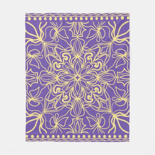 Abstraktes Blumenmuster. Geometrie, mandalische Ge Fleecedecke (Vorderseite)