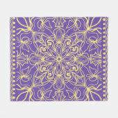 Abstraktes Blumenmuster. Geometrie, mandalische Ge Fleecedecke (Vorderseite (Horizontal))