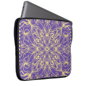 Abstraktes Blumenmuster. Geometrie, mandalische Ge Laptopschutzhülle (Vorne Rechts)